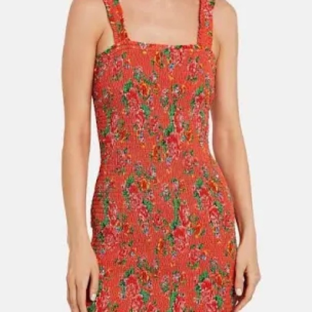 RHODE Jasmine Dazzle Floral Smocked Mini Dress M